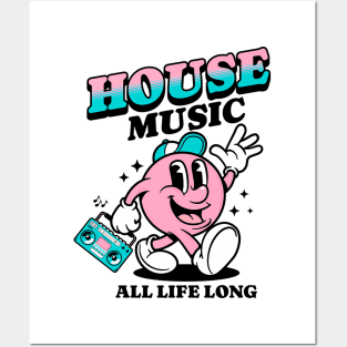 House Music Mascot All Life Long (Blackpinkteal) Posters and Art
